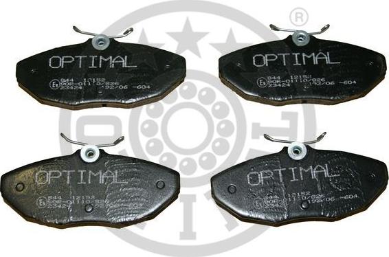 Optimal 12152 - Тормозные колодки, дисковые, комплект www.autospares.lv