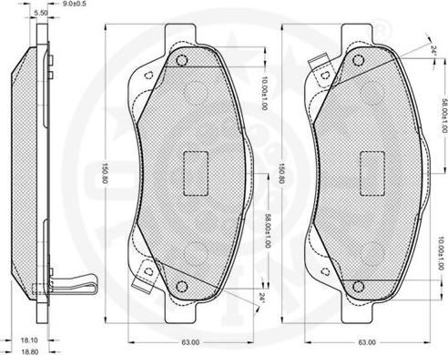 Optimal 12160 - Bremžu uzliku kompl., Disku bremzes www.autospares.lv