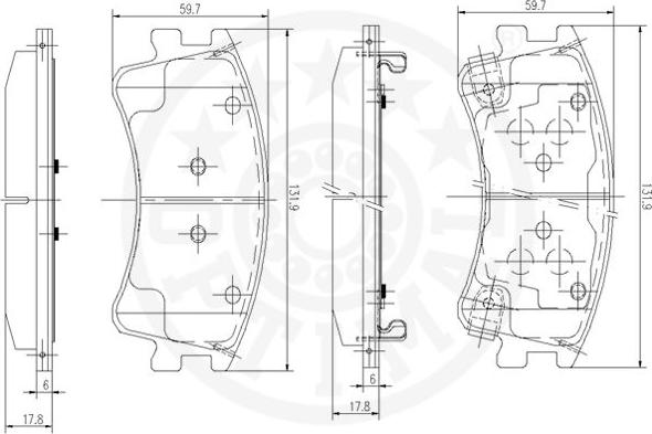 Optimal 12163 - Bremžu uzliku kompl., Disku bremzes www.autospares.lv