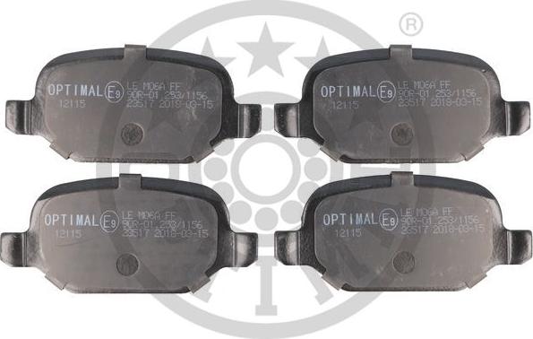 Optimal 12115 - Bremžu uzliku kompl., Disku bremzes autospares.lv