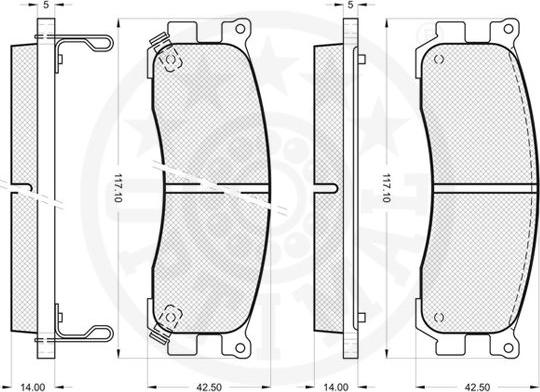 Optimal 12110 - Bremžu uzliku kompl., Disku bremzes www.autospares.lv