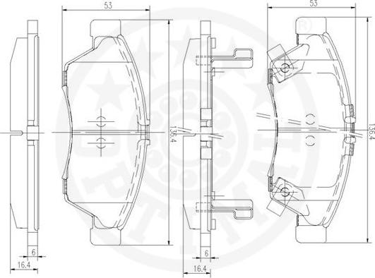 Optimal 12113 - Bremžu uzliku kompl., Disku bremzes www.autospares.lv