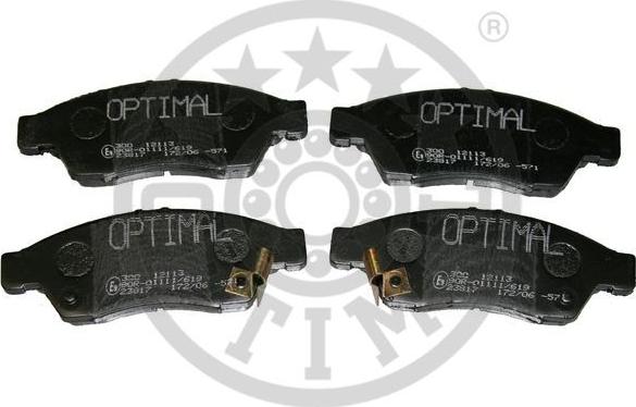 Optimal 12113 - Тормозные колодки, дисковые, комплект www.autospares.lv