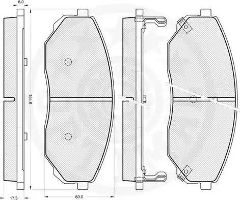 Optimal 12184 - Bremžu uzliku kompl., Disku bremzes www.autospares.lv