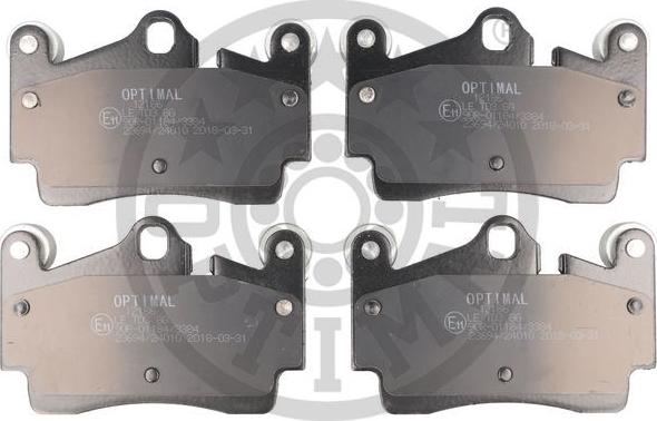 Optimal 12186 - Тормозные колодки, дисковые, комплект www.autospares.lv