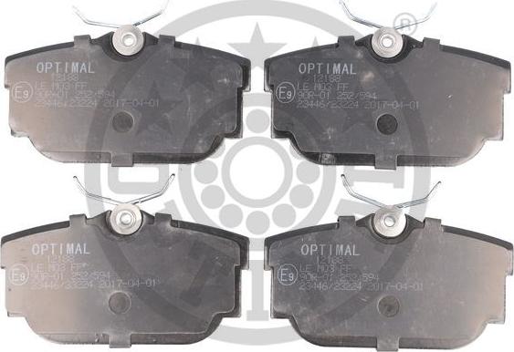 Optimal 12188 - Brake Pad Set, disc brake www.autospares.lv