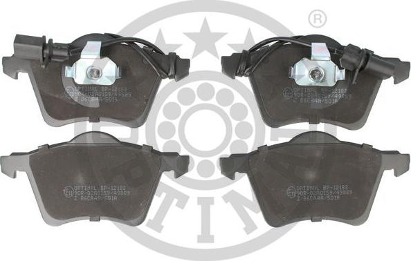 Optimal 12183 - Brake Pad Set, disc brake www.autospares.lv