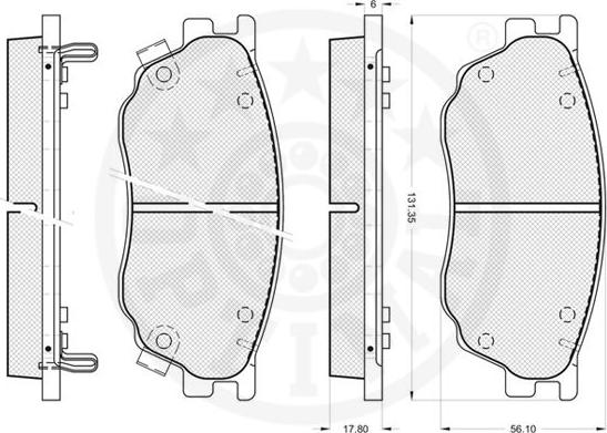 Optimal 12136 - Bremžu uzliku kompl., Disku bremzes www.autospares.lv