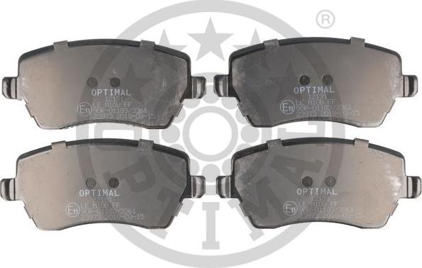 Optimal 12131 - Тормозные колодки, дисковые, комплект www.autospares.lv