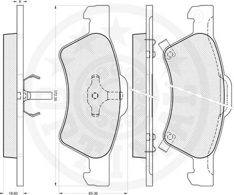 Optimal 12137 - Bremžu uzliku kompl., Disku bremzes www.autospares.lv