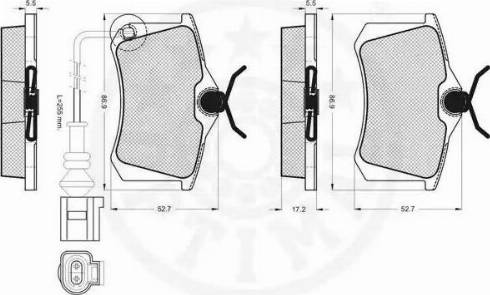 Optimal 12175 - Тормозные колодки, дисковые, комплект www.autospares.lv