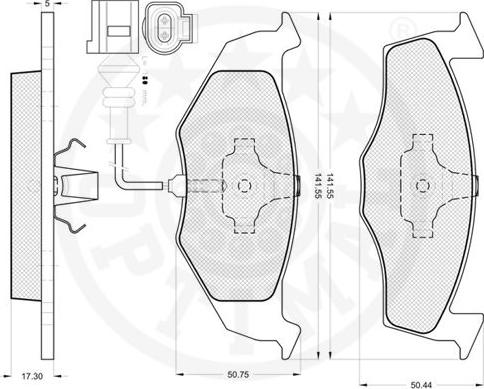 Optimal 12172 - Тормозные колодки, дисковые, комплект www.autospares.lv