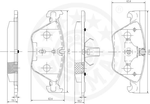 Optimal 12393 - Bremžu uzliku kompl., Disku bremzes www.autospares.lv