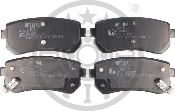 Optimal 12354 - Тормозные колодки, дисковые, комплект www.autospares.lv