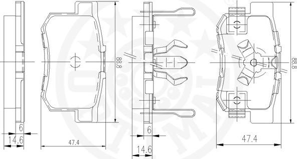 Optimal 12353 - Bremžu uzliku kompl., Disku bremzes www.autospares.lv