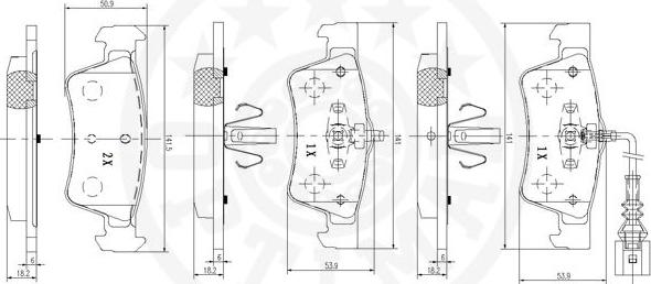 Optimal 12389 - Bremžu uzliku kompl., Disku bremzes www.autospares.lv