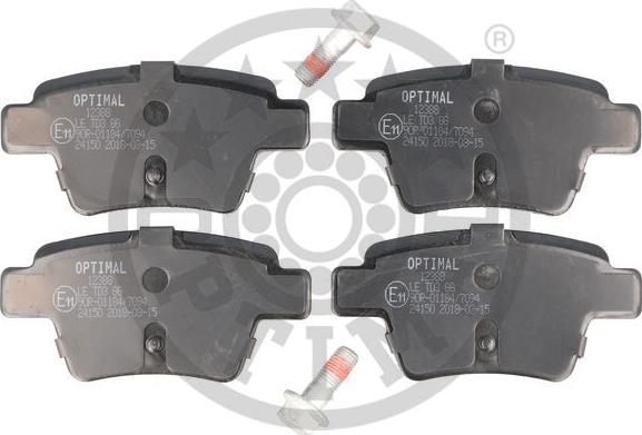 Optimal 12388 - Тормозные колодки, дисковые, комплект www.autospares.lv