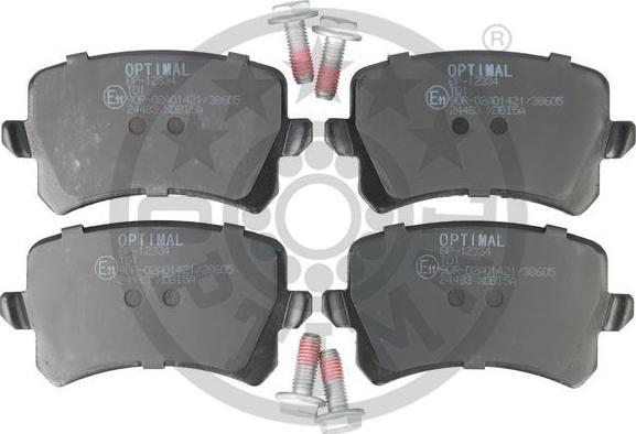 Optimal 12334 - Тормозные колодки, дисковые, комплект www.autospares.lv