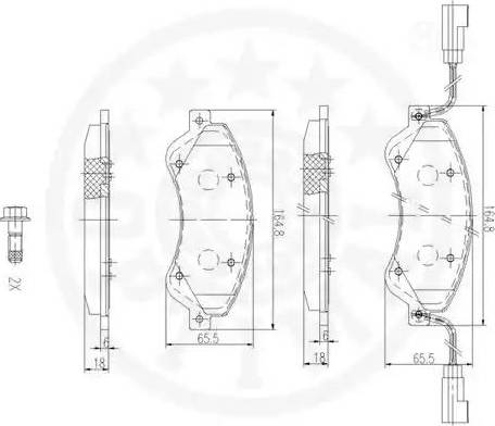 Optimal 12338 - Bremžu uzliku kompl., Disku bremzes www.autospares.lv