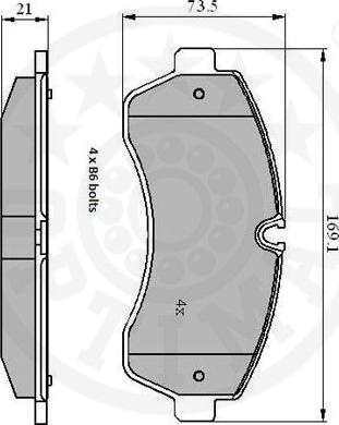 Optimal 12296 - Bremžu uzliku kompl., Disku bremzes www.autospares.lv