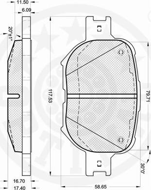 Optimal 12258 - Bremžu uzliku kompl., Disku bremzes www.autospares.lv