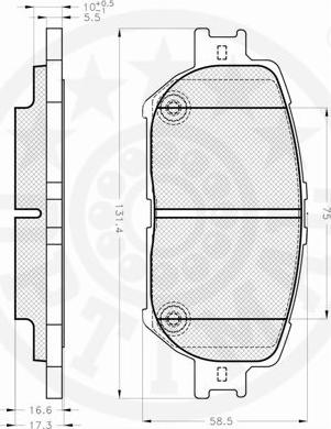 Optimal 12253 - Bremžu uzliku kompl., Disku bremzes www.autospares.lv