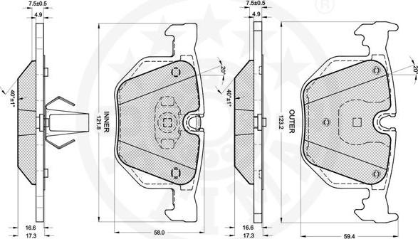 Optimal 12252 - Bremžu uzliku kompl., Disku bremzes www.autospares.lv