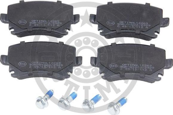 Optimal 12263 - Тормозные колодки, дисковые, комплект www.autospares.lv