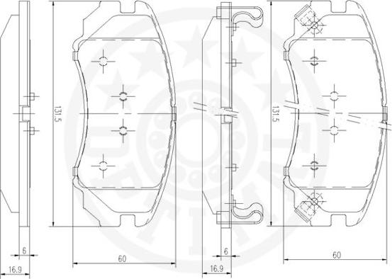 Optimal 12267 - Bremžu uzliku kompl., Disku bremzes autospares.lv