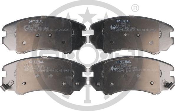 Optimal 12267 - Brake Pad Set, disc brake www.autospares.lv