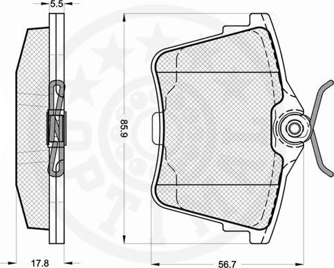 Optimal 12215 - Bremžu uzliku kompl., Disku bremzes www.autospares.lv