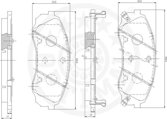 Optimal 12281 - Bremžu uzliku kompl., Disku bremzes www.autospares.lv