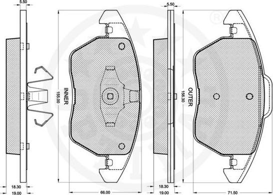 Optimal 12220 - Bremžu uzliku kompl., Disku bremzes www.autospares.lv