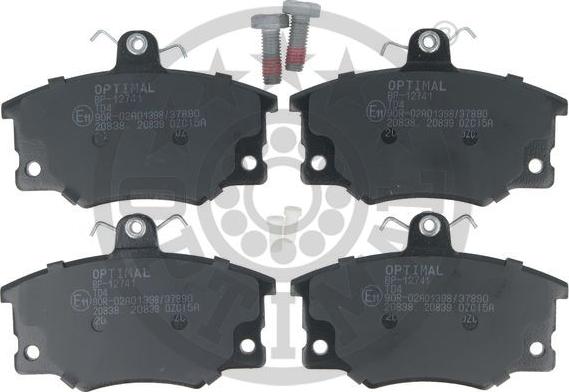 Optimal 12741 - Brake Pad Set, disc brake www.autospares.lv