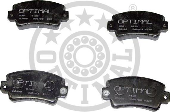 Optimal 8122 - Тормозные колодки, дисковые, комплект www.autospares.lv