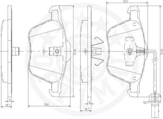 Optimal 83602 - Тормозные колодки, дисковые, комплект www.autospares.lv