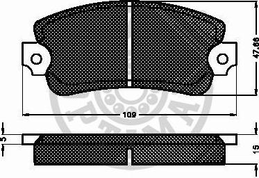 Optimal 3500 - Bremžu uzliku kompl., Disku bremzes www.autospares.lv