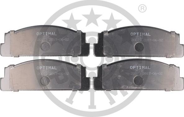 Optimal 3512 - Тормозные колодки, дисковые, комплект www.autospares.lv