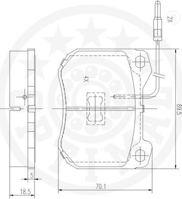 Optimal 2101 - Bremžu uzliku kompl., Disku bremzes www.autospares.lv