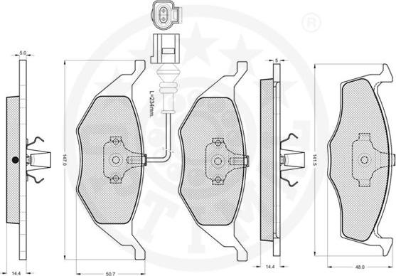 Optimal 71811 - Bremžu uzliku kompl., Disku bremzes www.autospares.lv