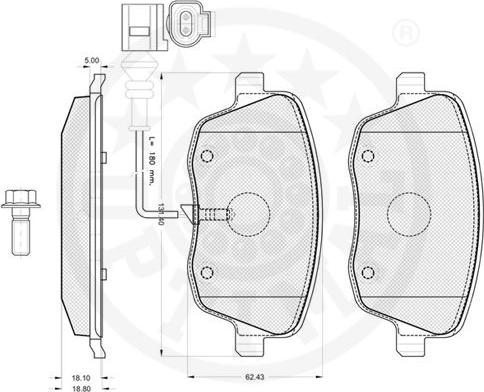 Optimal 77501 - Bremžu uzliku kompl., Disku bremzes www.autospares.lv