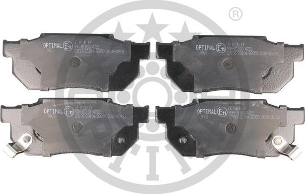 Optimal BP-09401 - Тормозные колодки, дисковые, комплект www.autospares.lv