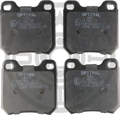 Optimal BP-09480 - Тормозные колодки, дисковые, комплект www.autospares.lv