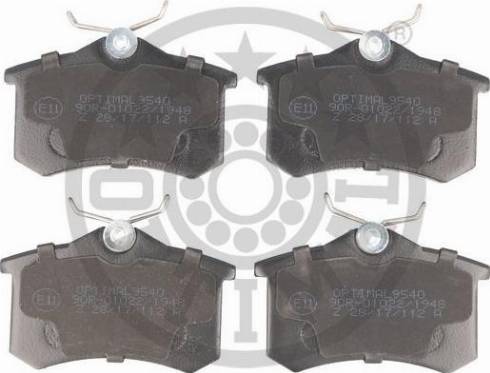 Optimal BP-09540 - Brake Pad Set, disc brake www.autospares.lv