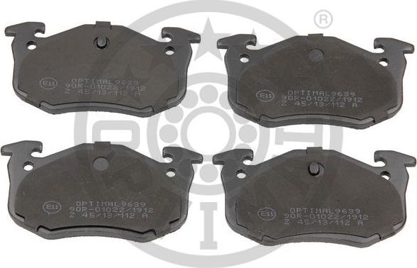 Optimal BP-09639 - Тормозные колодки, дисковые, комплект www.autospares.lv