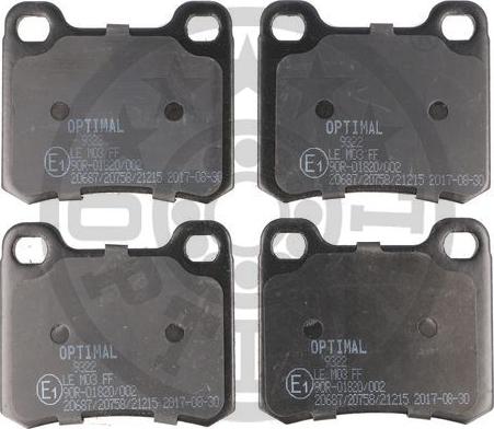 Optimal BP-09322 - Brake Pad Set, disc brake www.autospares.lv