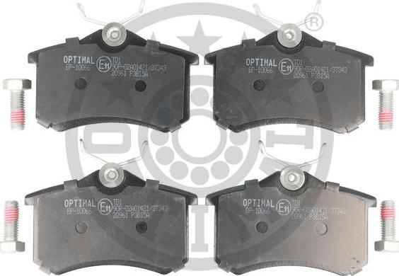 Optimal BP-10066 - Brake Pad Set, disc brake www.autospares.lv