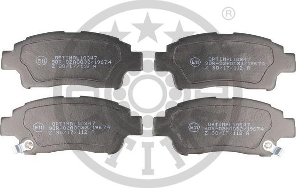 Optimal BP-10347 - Brake Pad Set, disc brake www.autospares.lv