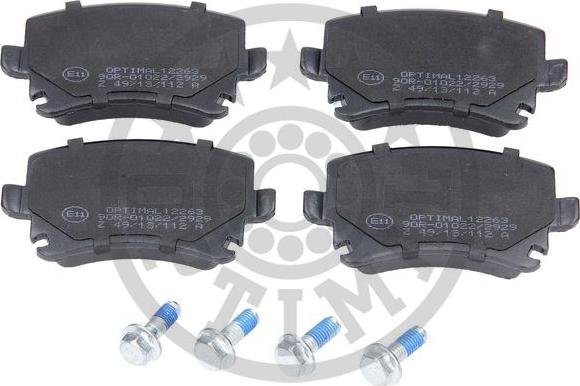 Optimal BP-12263 - Тормозные колодки, дисковые, комплект www.autospares.lv