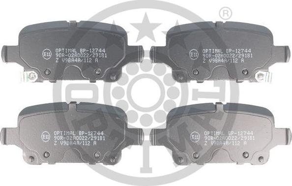 Optimal BP-12744 - Bremžu uzliku kompl., Disku bremzes autospares.lv